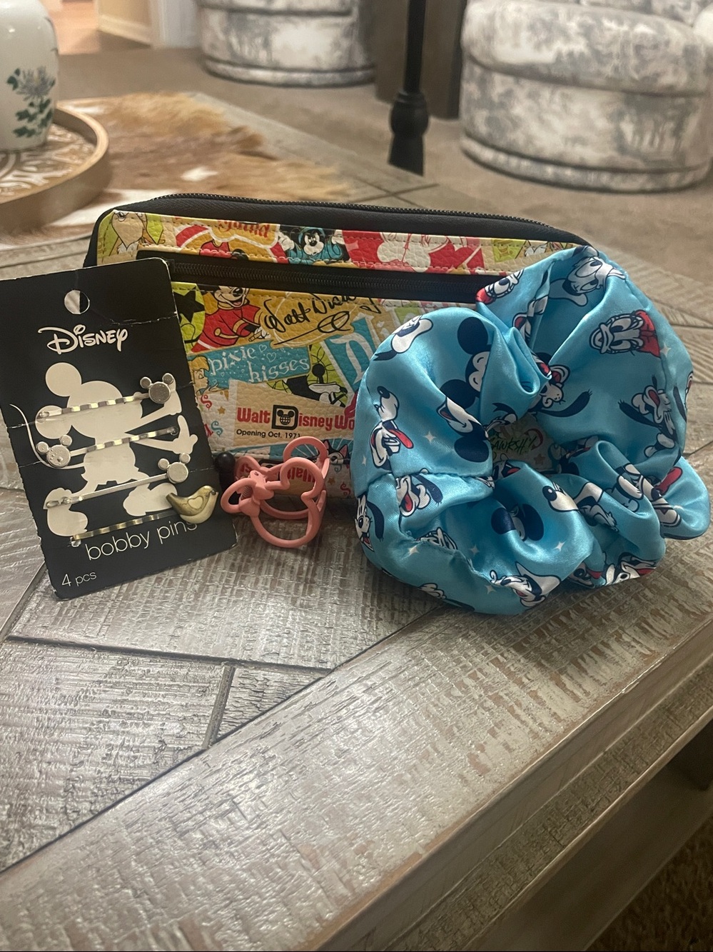 Disney Parks Character Collage Zip-Around Wallet Bundle